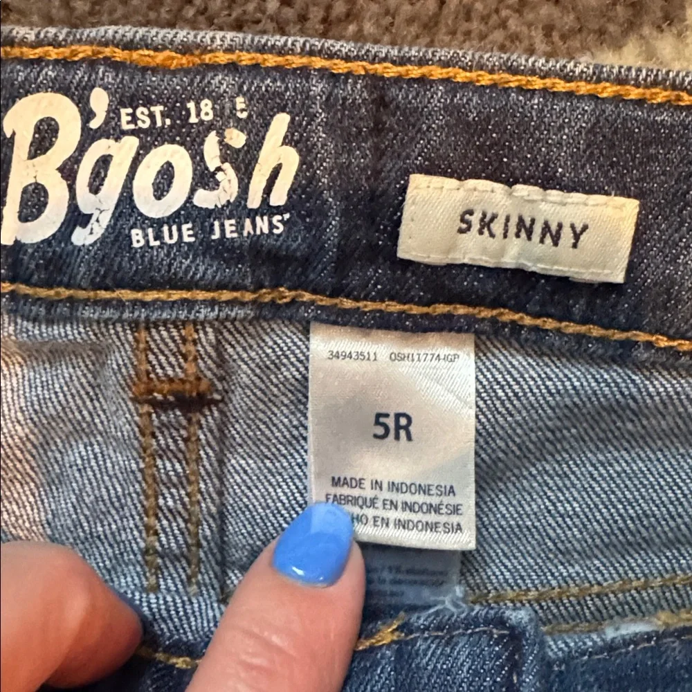 Denim Blue Jeans, Distressed Knees Size 5 kids